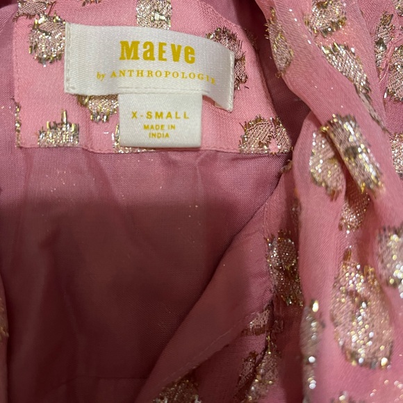 Anthropologie Maeve Long-Sleeve Tie-Neck Mini Dress XS - Picture 12 of 12